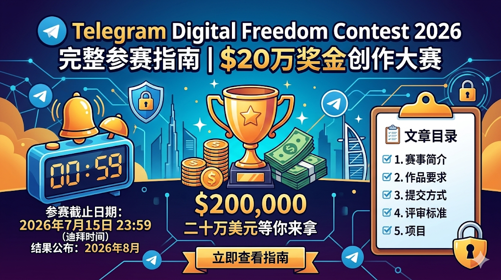 Telegram Digital Freedom Contest 2026 完整参赛指南 | $20万奖金创作大赛